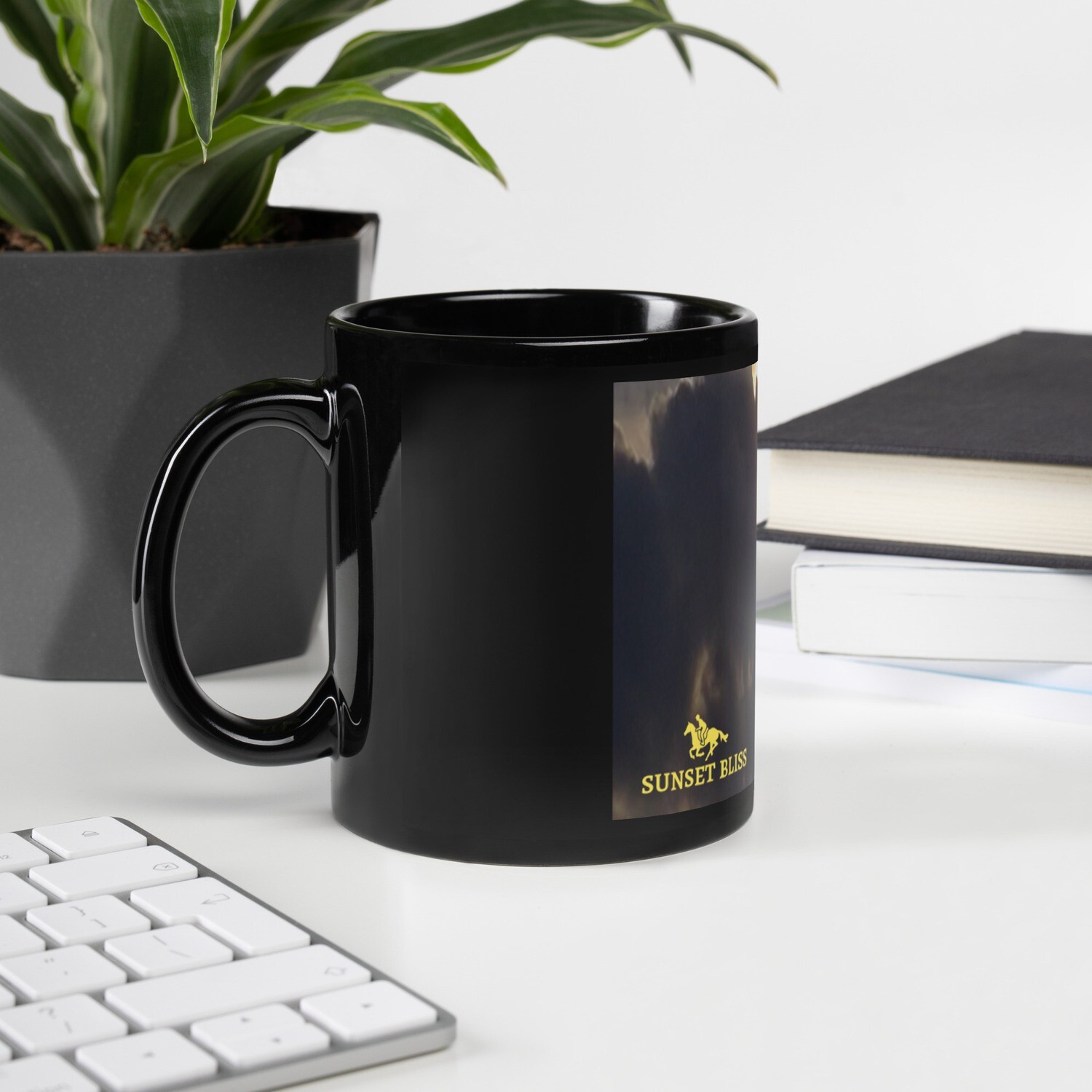ASCENSION-Black Glossy Mug, Size: 11oz