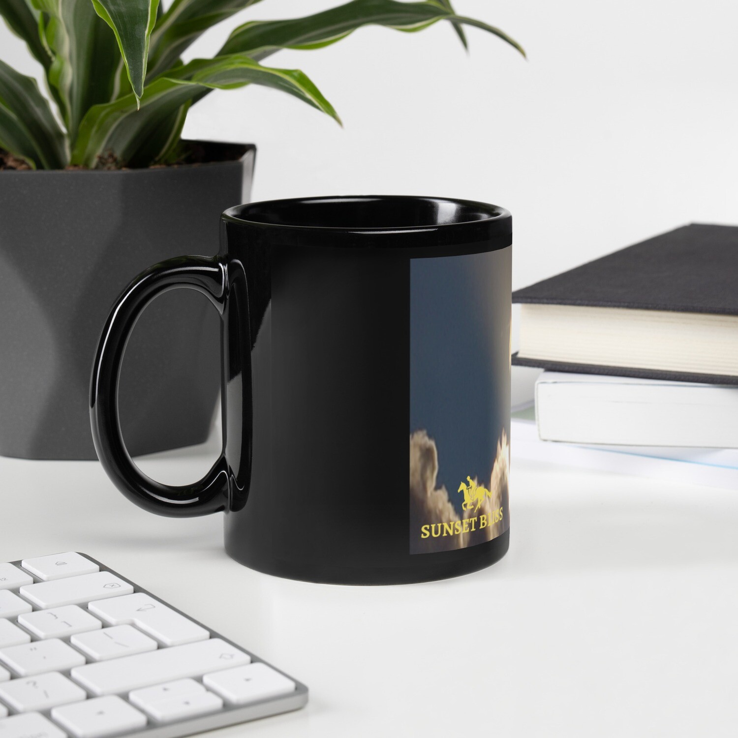 UPLIFT &amp; INSPIRE-Black Glossy Mug, Size: 11oz