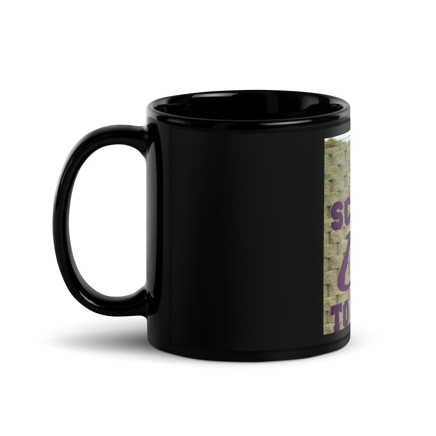 SCALING UP-Black Glossy Mug, Size: 11oz