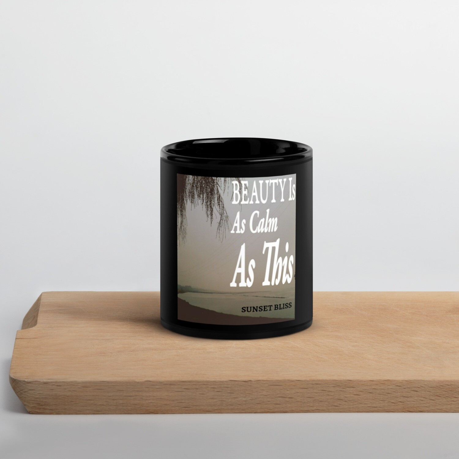 BEAUTY IS-Black Glossy Mug, Size: 11oz