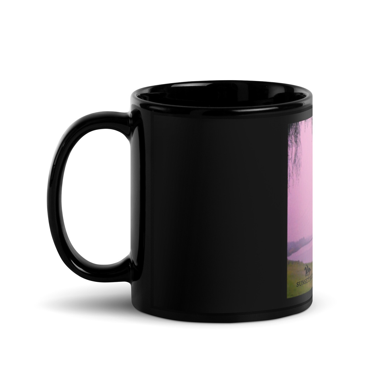 A LITTLE MEDITATION-Black Glossy Mug, Size: 11oz