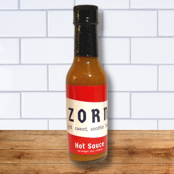 ZORN Hot Sauce, Gourmet Hot Sauce with Carolina Reaper Peppers, Lightly Sweet, Soothin' Heat Awesome Flavor Experience in a Bottle, 5 oz.