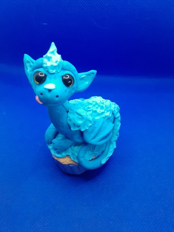 Blue cupcake dragon