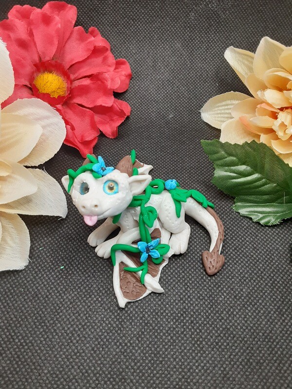 Flower covered dragon (white scale)
