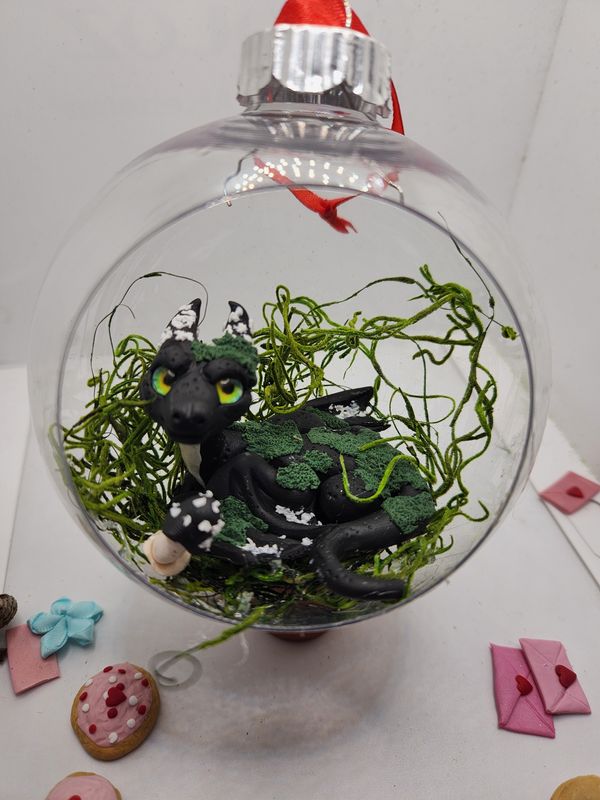 Forest dragon in hanging terrarium