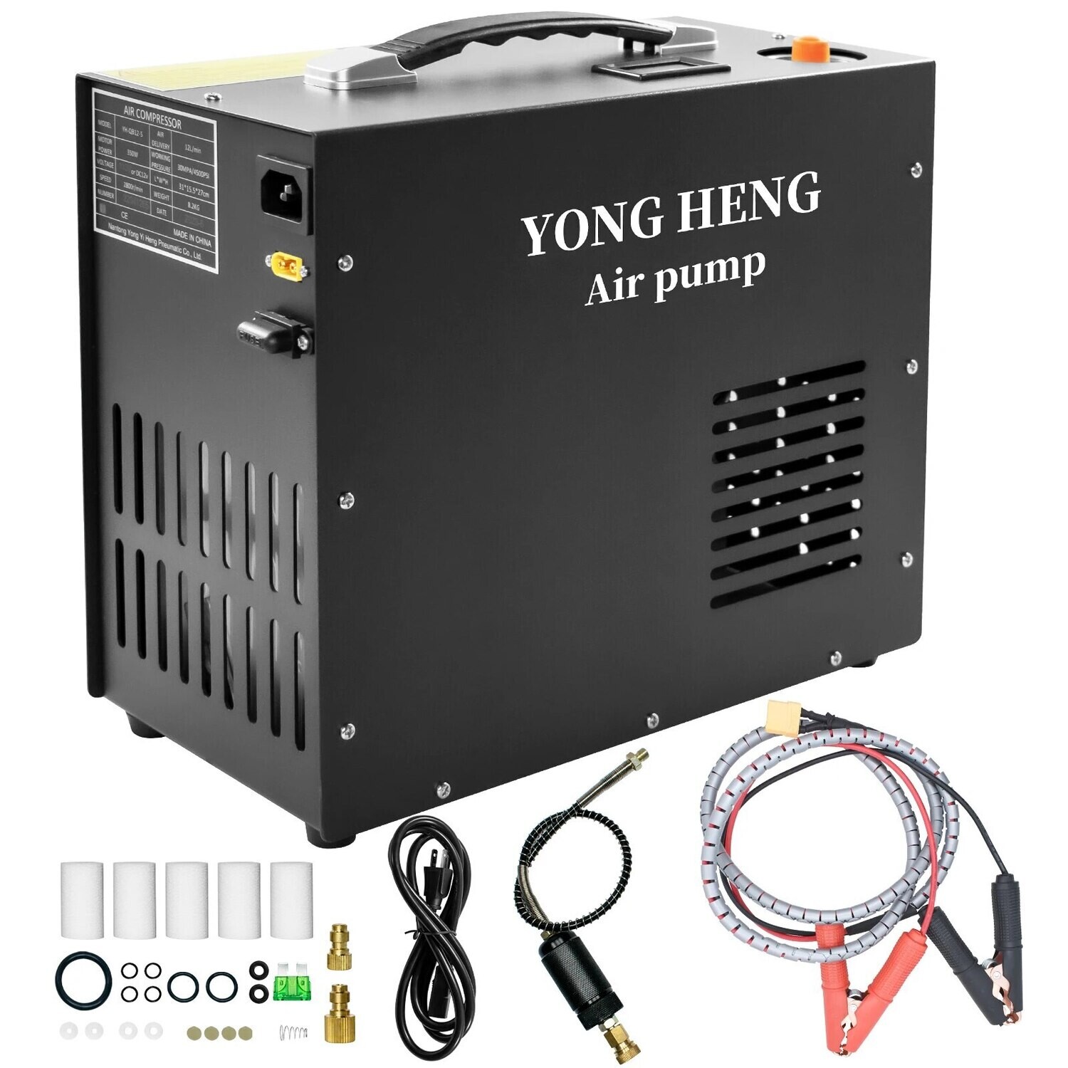 YONGHENG 300Bar 4500Psi PCP Air Compressor Built-in 12V Power Auto Stop High Pressure Compressor for PCP Air Rifle Airgun Diving, Color: 110v, Ships From: Auto Stop, Voltage: CHINA