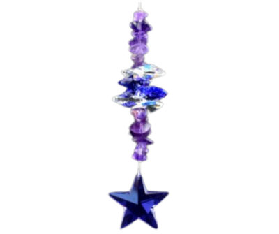 Crystal Star Suncatcher With Amethyst Chips