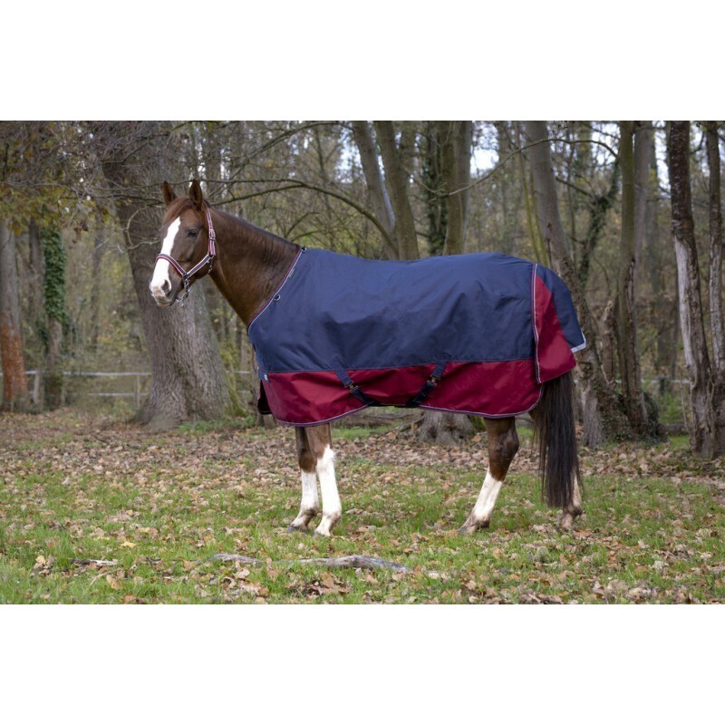 EQUITHÈME „TYREX 1200 D“ Decke, 50 g, marineblau/bordeaurot, Gr. 125