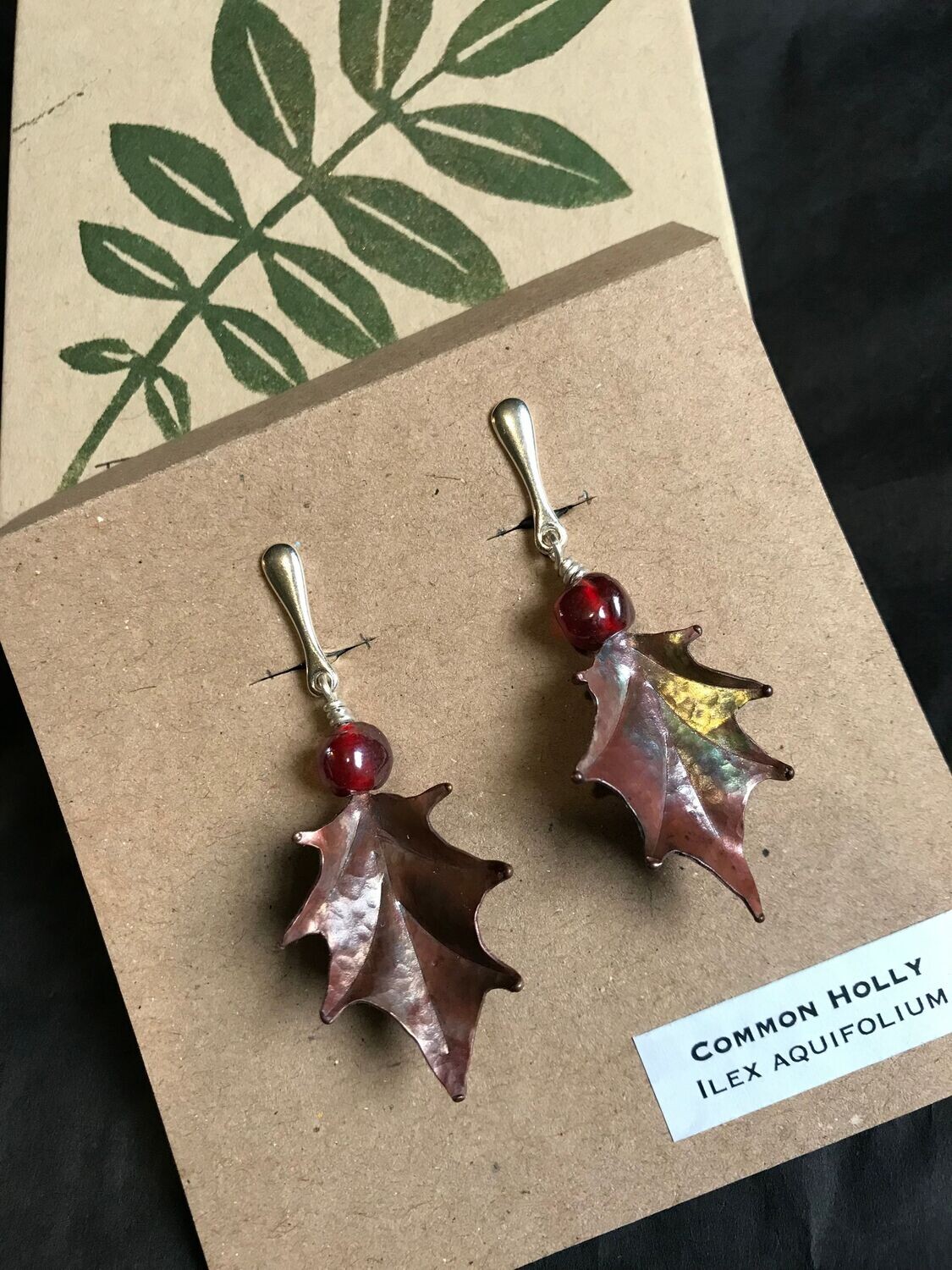 Common Holly  - Clip on earrings