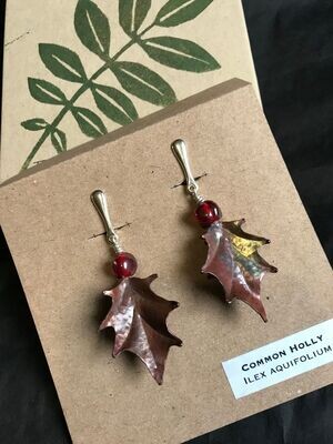 Common Holly - Clip on earrings