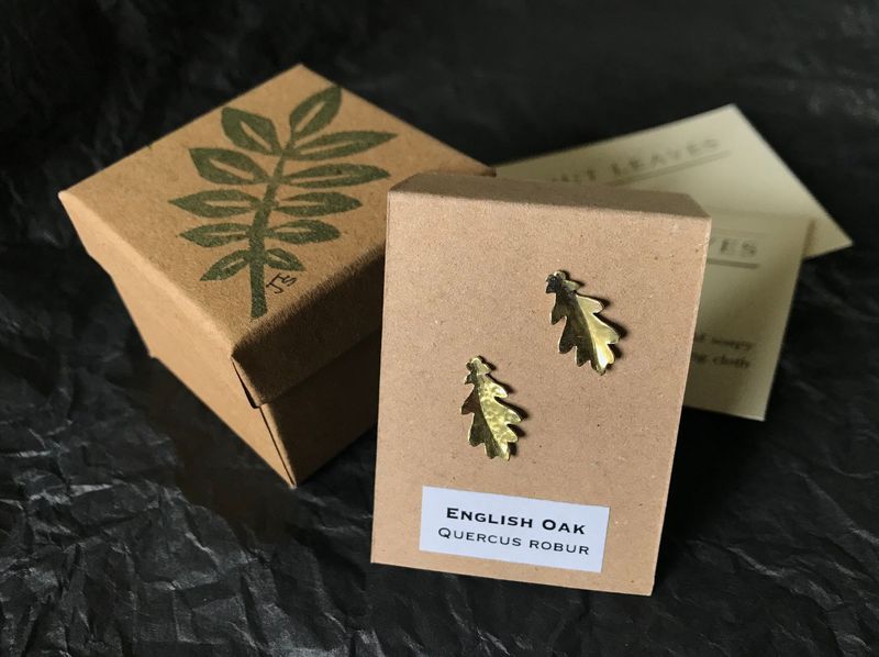 English Oak (slender leaf) Ear Studs