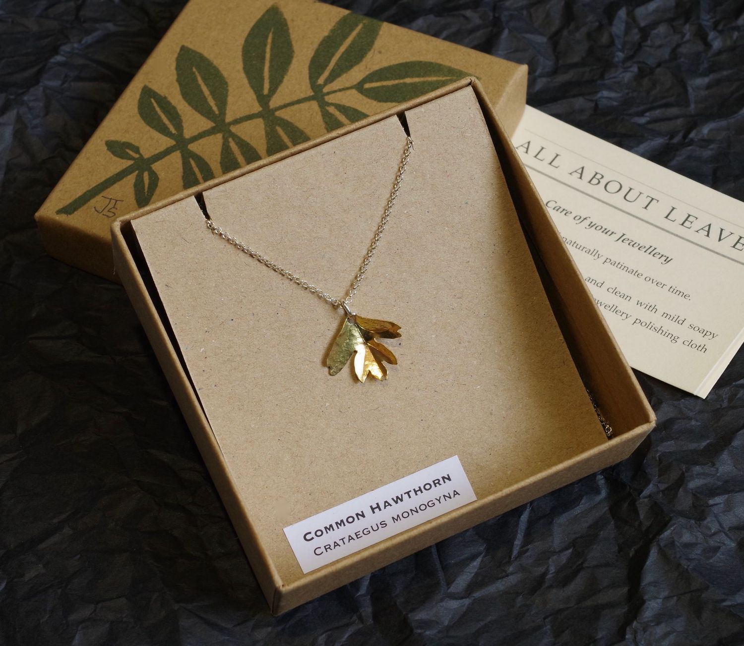 Common Hawthorn leaf -  Necklace