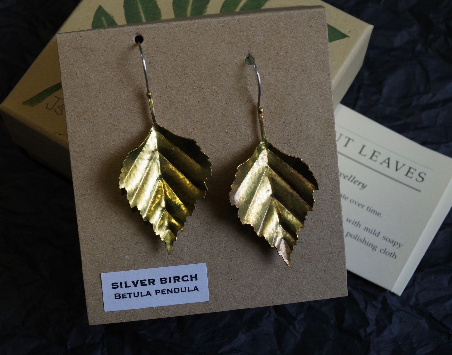 Silver Birch Leaf Earrings