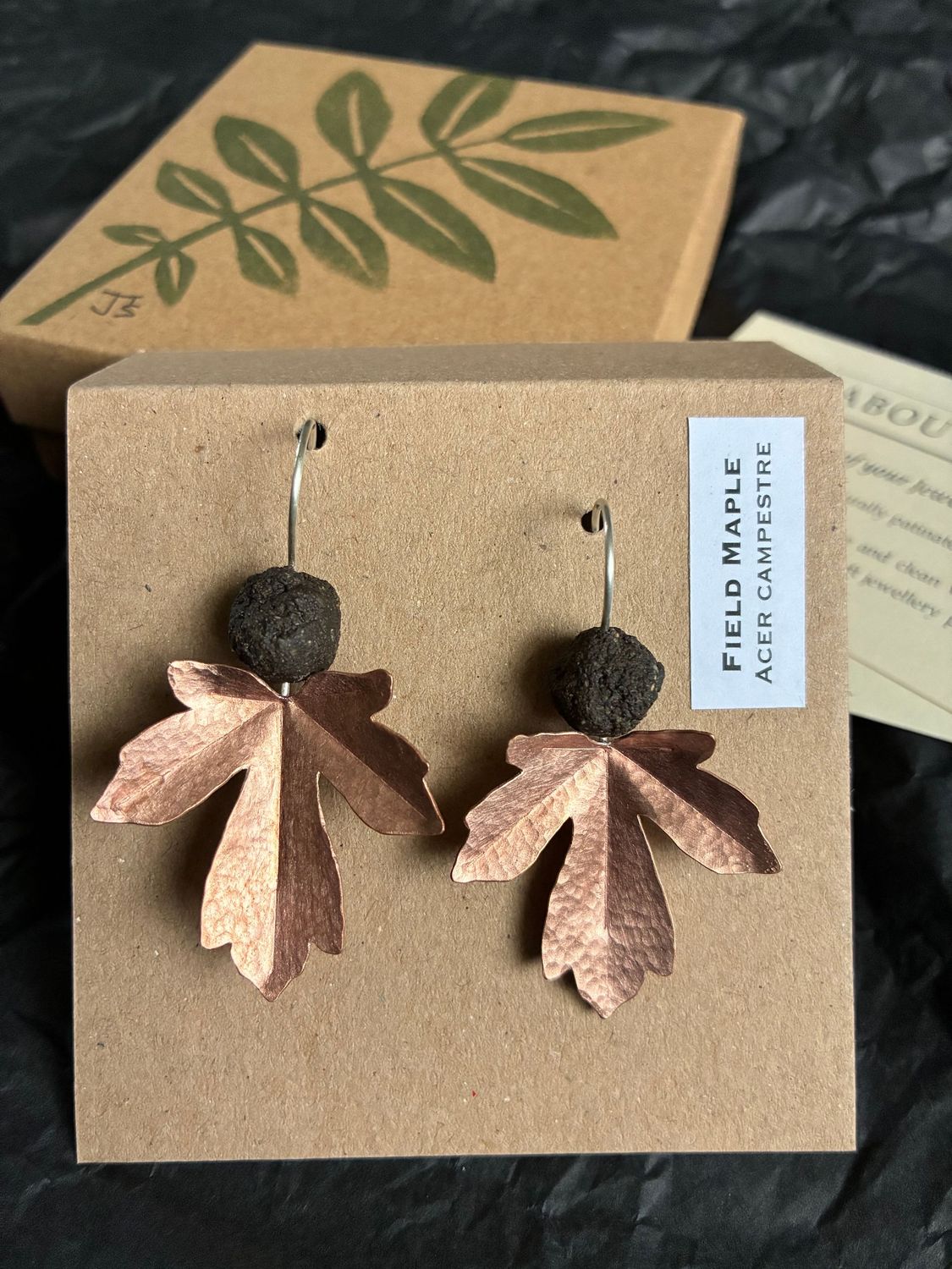 Field Maple - Large Copper + Earth Earrings