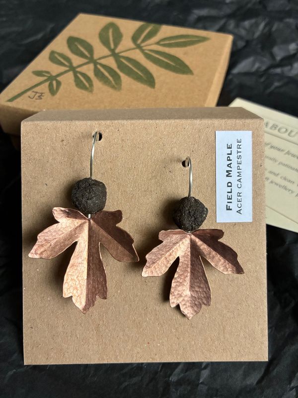 Field Maple - Large Copper + Earth Earrings