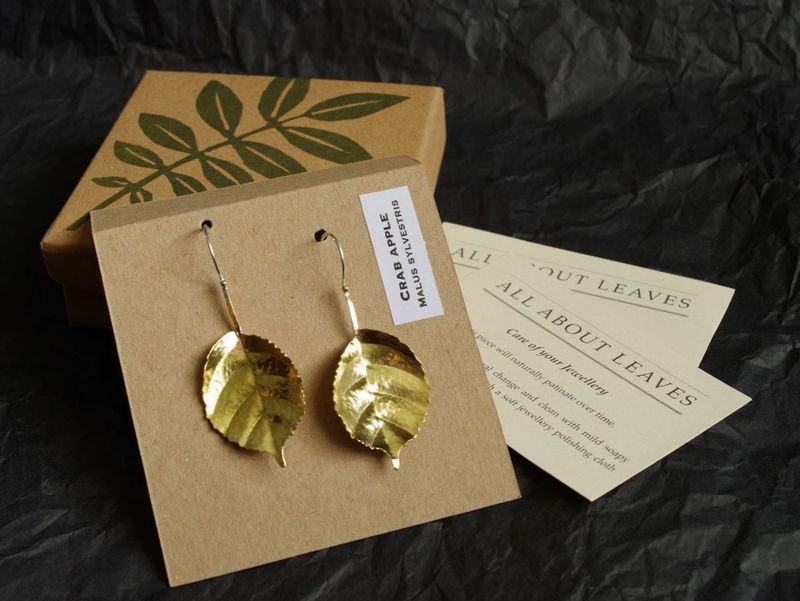 Crab Apple Leaf Earrings
