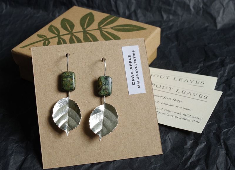 Crab Apple Leaf Earrings