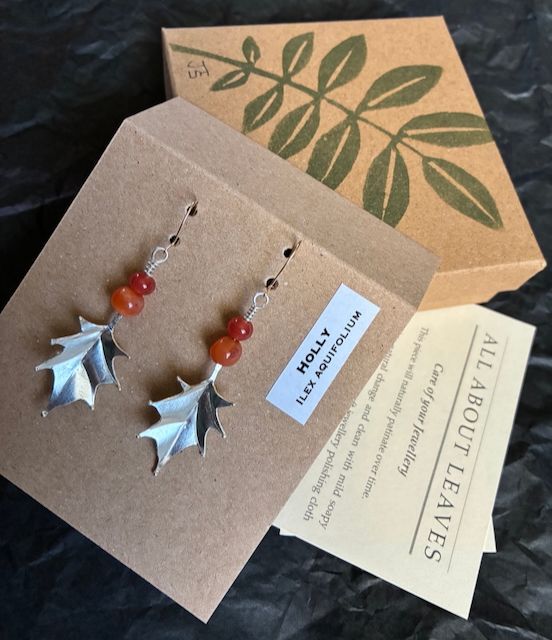 Holly Earrings - Silver leaf earrings Holly Earrings - Silver leaf earrings