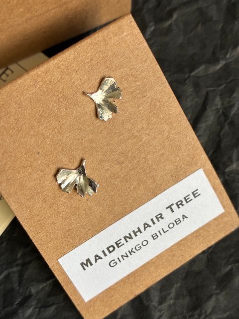 Maidenhair Tree Ear Studs (smaller leaf)