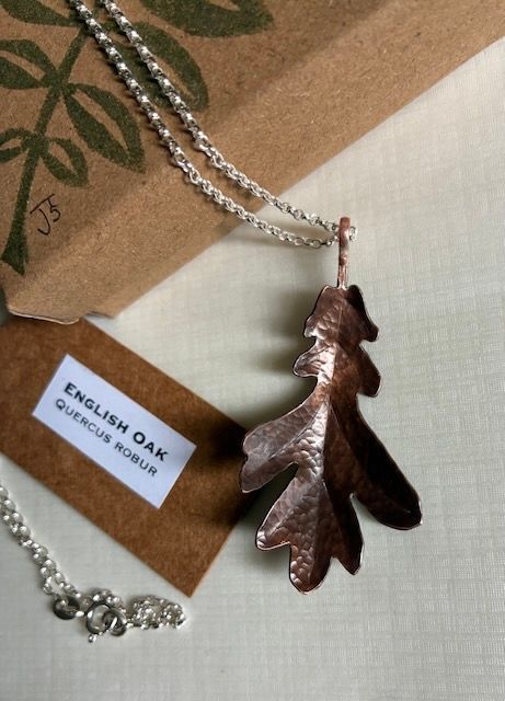 English Oak - Copper  leaf  -  necklace  RESERVED