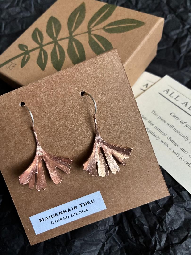 Maidenhair Tree - Leaf Earrings Maidenhair Tree - Leaf Earrings