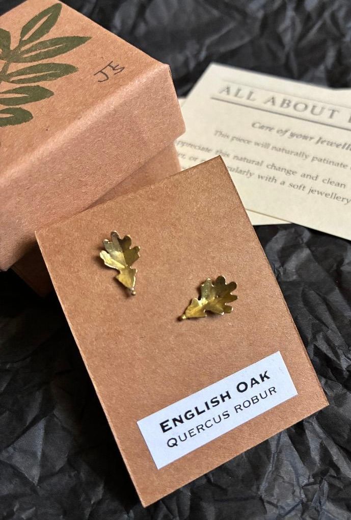 English Oak Ear Studs English Oak Ear Studs