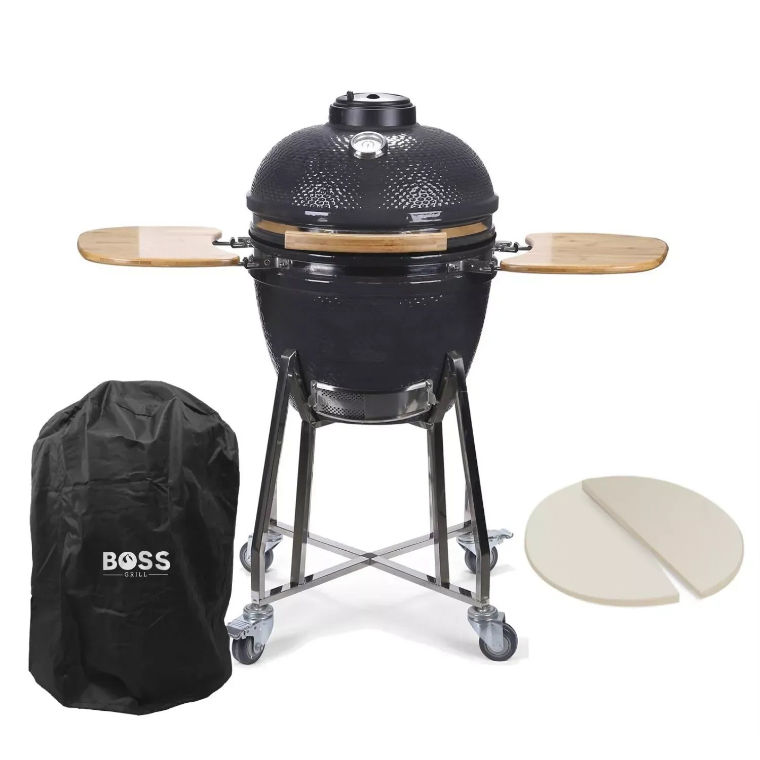 Boss Grill Boss Grill The Egg - 18 Inch Ceramic Kamado Style Charcoal Egg BBQ Grill EIQEGG
