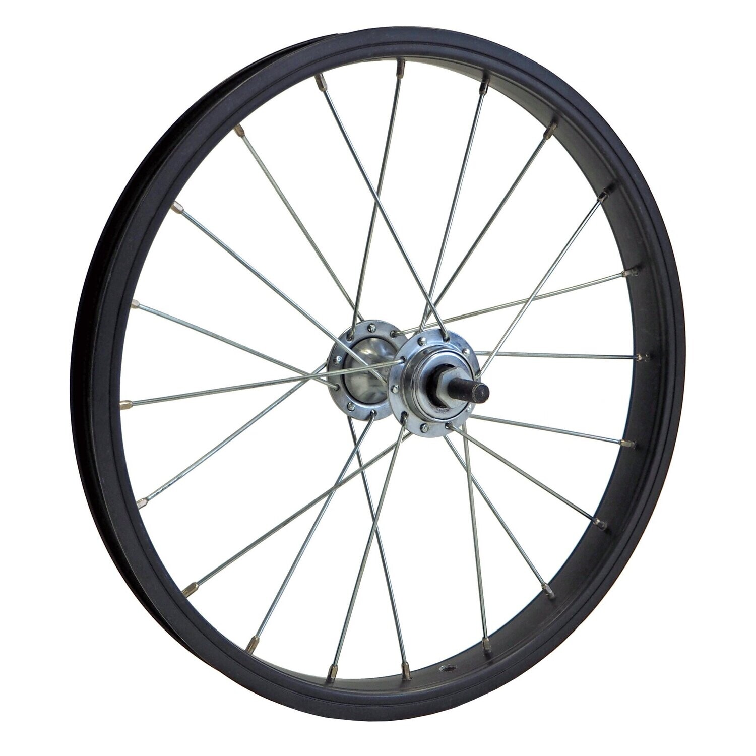 12,5" Laufradsatz, eingespeichtes Vorderrad mit Alu-Kastenfelge, Standard, schwarz