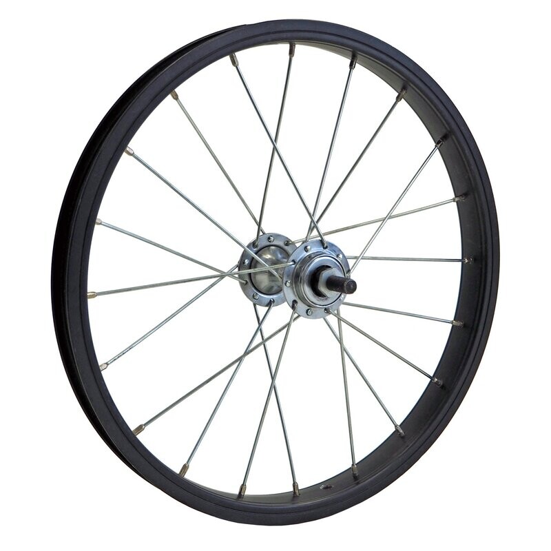 12,5" Laufradsatz, eingespeichtes Vorderrad mit Alu-Kastenfelge, Standard, schwarz