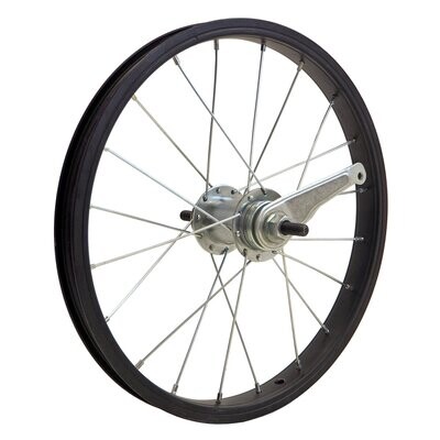 12,5" Laufradsatz, eingespeichtes Hinterrad mit Alu-Kastenfelge, Rücktritt, schwarz