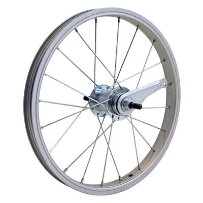 18" Laufradsatz, eingespeichtes Hinterrad mit Alu-Kastenfelge, Rücktritt, natur