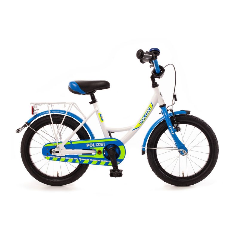 16" Kinderfahrrad "POLIZEI", kristallweiß /blau