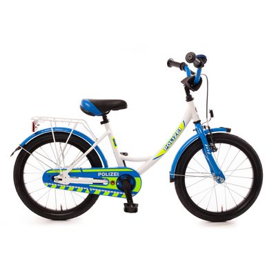 18" Kinderfahrrad "POLIZEI", kristallweiß /blau