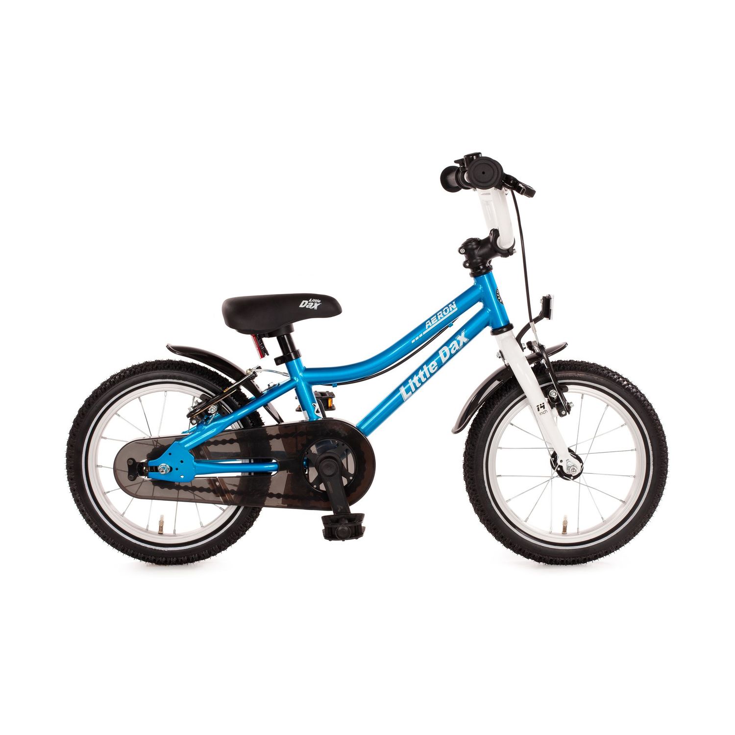 14" Kinderfahrrad "LittleDax - AERON", metallic-stahlblau /weiß