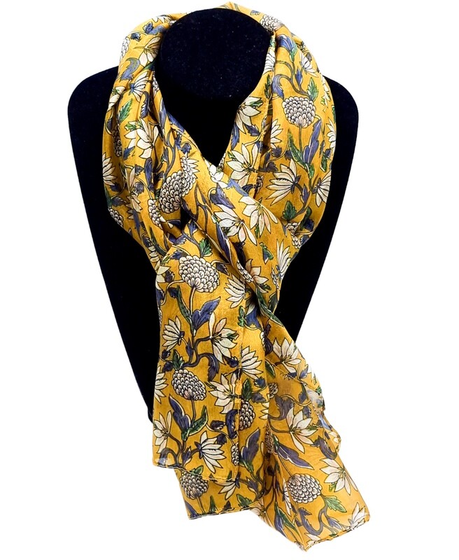 FOULAR Châle Long Rectangulaire 100% Soie naturelle de Mûrier Imprimé 175x53cm