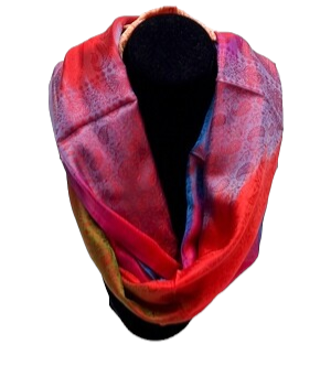 Echarpe Soie Naturelle 100% Arc En Ciel Multicolores