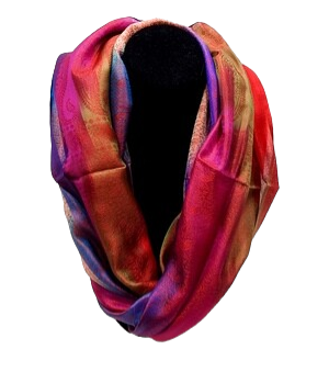 Echarpe Soie Naturelle 100% Arc En Ciel Multicolores