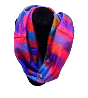 Echarpe Soie Naturelle 100% Arc En Ciel Multicolores