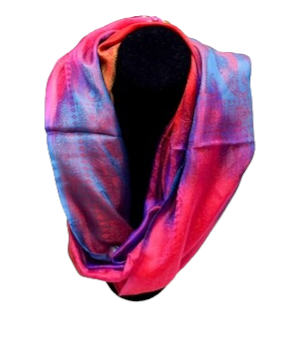 Echarpe Soie Naturelle 100% Arc En Ciel Multicolores