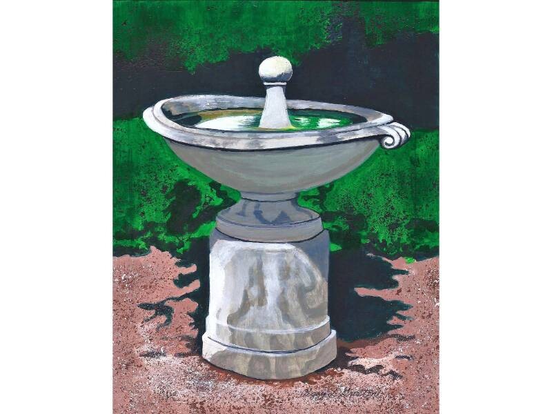 Original--Shadowy Birdbath