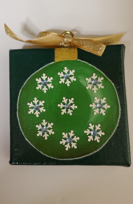 Original--Small Canvas hanging ornament