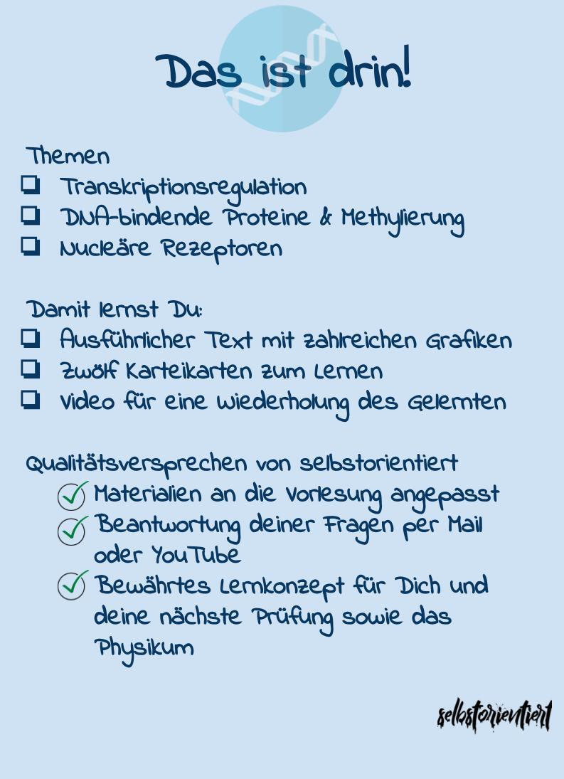 Genregulation II - Kurs mit Karteikarten & Texten