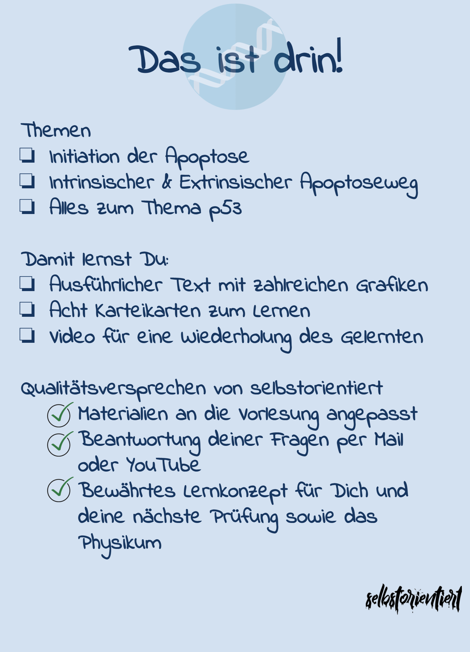 Apoptose & p53- Kurs mit Karteikarten & Texten