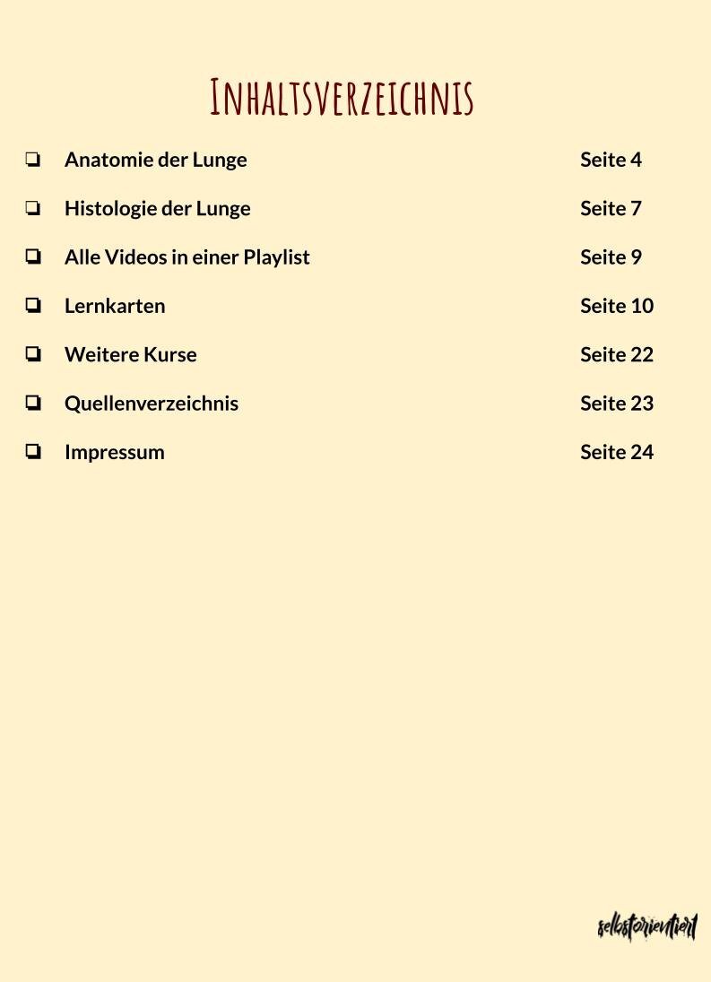 Lunge (Anatomie & Histologie) - Text & Lernkarten
