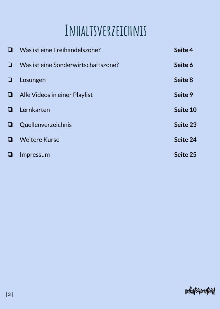 Freihandels- & Sonderwirtschaftszonen - Texte & Lernkarten