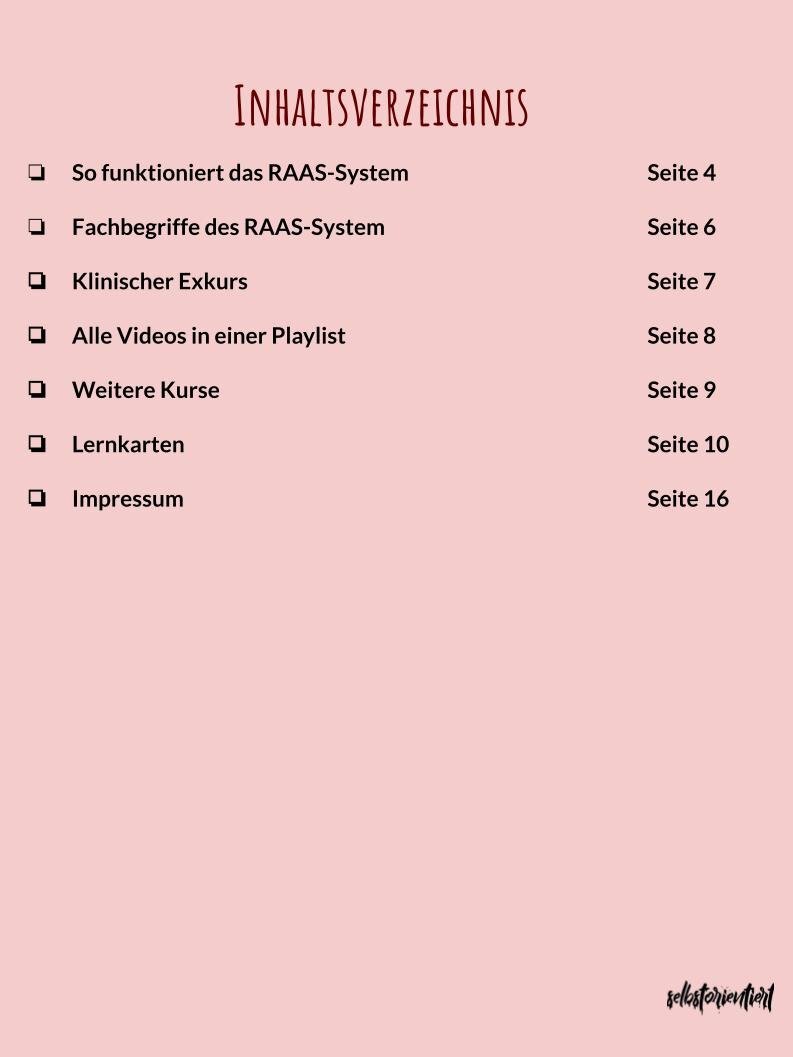 Renin-Angiotensin-Aldosteron-System - Text & Lernkarten