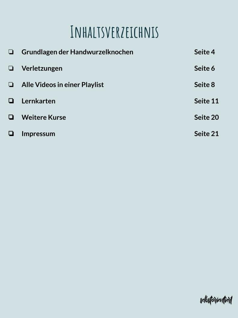 Handwurzelknochen- Text & Lernkarten
