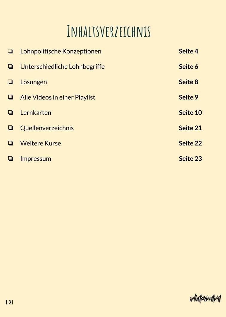 Unterrichtsmaterial: Lohnpolitische Konzeptionen