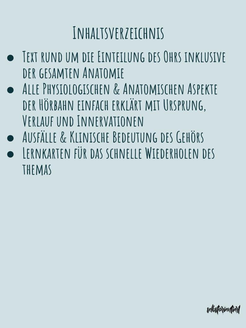 Das Ohr - Text & Lernkarten