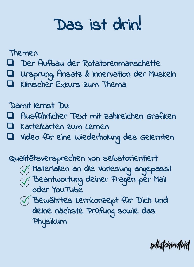 Die Rotatorenmanschette - Text & Lernkarten